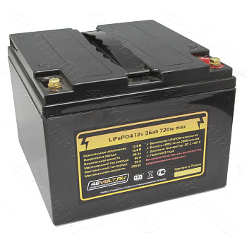 Аккумулятор LiFePO4 12v36Ah 720w max пластик